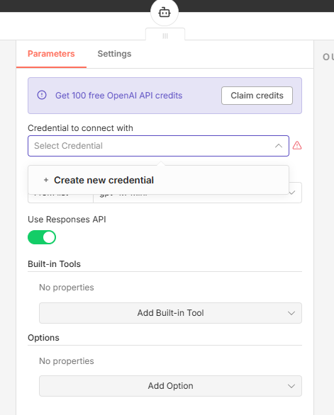 Create new credential